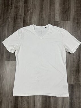 American Tall White Stretch V-Neck Tee - 2XLT